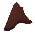 Solid brown Muslim hijab with ruffles and rhinestone bows for elegant daily wear. - One Size / Retro Coffee