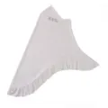 Solid color ruffle crystal hemp swallowtail headscarf with sparkling rhinestone bows. - One Size / Cream White