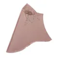Close-up detail of the elegant pink headscarf featuring delicate hanging star chains. - One Size / Milk Tea