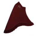 Bordeaux Rode Kralen Strik Lint Geplooide Volant Hijab Hoofddoek Zwaluwstaart Model - Eén maat / Robijnrood