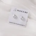 Set di spille magnetiche perhijab con perle, clip magnetiche per sciarpa, bottoni antiscivolo. - Perla Artificiale Bianca