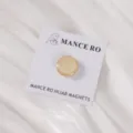 Cremefarbener Marmor Hijab Magnetknopf, elegante Brosche und Schlachttuchclip, starker Magnet. - Blassgelb