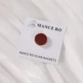 Round marble pattern enamel hijab magnet brooch pin for scarf shawl secure clothing accessory - Burgundy