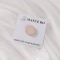 Mance Ro elegant round magnetic hijab pin with chic pink enamel and gold rim finish SKU - Pink
