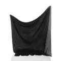 Foulard carré en mousseline noire avec nœuds en strass, élégant châle accessoire de mode 90cm. - Noir