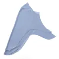 Detailed close up view of the double layer chiffon swallowtail hijab soft fabric. - One Size / Sea Salt Blue
