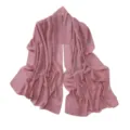 Close-up detail of the elegant rhinestone polka dot chiffon scarf showing crystal accents. - Peach Pink