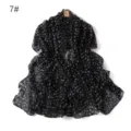 Sciarpa lunga nera con stampa a cuori scialle leggero protezione solare donna moda - 175cm / Nero