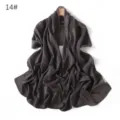 Sciarpa lunga in chiffon tinta unita perlato lucido grigio scuro elegante accessorio da donna chic - Grigio Serie Grigio
