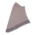 Detailed view of the gray purple chiffon pleated ruffle hijab head cover accessory. - One Size / Agate Gray
