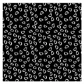 Chiffon Schal Detail Stoffmuster mit elegantem schwarz weissem handgezeichnetem Print. - 5# Klein Herz Schwarz