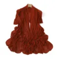 Solid color rhinestone stretch mesh long shawl women breathable air-conditioned room cape - 7# Sunset Caramel