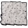 Chiffon square scarf detail, black and white bow print, elegant neckerchief texture. - 11# Colorful Polka Dot Bow