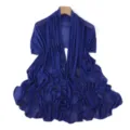 Royal blue rhinestone mesh shawl scarf for women, elegant sheer wrap for summer air conditioning. - 12# Sunny Mountain Blue