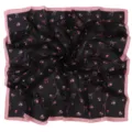 Preppy style bow floral print chiffon square scarf, perfect for neck, hair, or bag accessory. - 14# Floral Bow