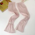 Manchons de protection solaire plissés roses avec boutons de perles, couvre-bras légers. - Rose
