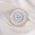 Alfileres de cabeza de perla dorada en rueda, alfileres rectos de metal para costura y estilo. - 40 Piezas/Paquete / Dorado