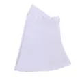 Detail view of a solid white elastic mesh slip-on headscarf, soft and breathable fabric. - Snow White