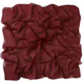 Exquisite solid color chiffon square scarf detail, lightweight breathable hijab shawl 90cm. - Ruby Red