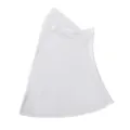 Detail view of the solid white elastic mesh pull-on headscarf, soft texture, lightweight fabric. - Cream White