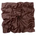 Brown chiffon square headscarf detail view, showing soft texture and elegant fabric drape. - Burnt Tea