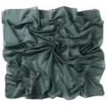 Solid dark green pearl chiffon square scarf 90cm, elegant daily head wrap and fashion shawl. - Turquoise