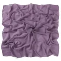 Close-up detail of the purple chiffon square scarf showing fabric texture and swirl fold. - Raspberry Purple