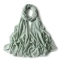 Solid color shimmer chiffon hijab long scarf shawl for women lightweight elegant accessories - 7# Summer Bamboo