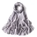 Sciarpa hijab in chiffon glitter tinta unita da donna, elegante scialle lungo luminoso. - 43# Grigio Agata