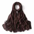 Scialle hijab in chiffon marrone glitterato con delicati punti dorati luccicanti per donne eleganti. - 46# Caffè