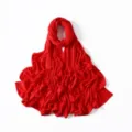 Ποιoτικό μονόχρωμο κόκκινο μακρύ μαντήλι hijab από modal jersey, μαλακό και άνετο. - 31# Έντονο κόκκινο