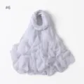 Detailed view of a lightweight solid color sheer long scarf, perfect for travel and daily wear. - 6