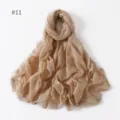 Solid color lightweight polyester long scarf, versatile thin shawl for travel and daily wear. - 11