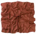 Solid color pearl chiffon square scarf, premium texture, elegant brown hijab and head wrap. - Caramel