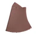 Brown elastic mesh headscarf detail view, lightweight breathable pull-over hijab fabric. - Dark Ash Pink