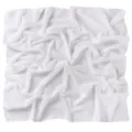 Plain white chiffon square scarf detail showing soft fabric texture and elegant drape folds. - Cream White