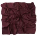 Detailed view of the dark maroon solid color chiffon square scarf fabric and texture. - 15# Mulberry Purple