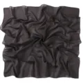 Detailed view of dark brown solid chiffon square scarf 90cm fabric texture display. - Smoky Gray