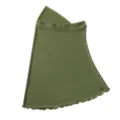 Solid color stretchy mesh headscarf detail view, breathable fabric for comfortable daily wear. - Okra Green