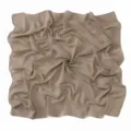 Close-up detail view of a solid color pearl chiffon square hijab scarf in elegant khaki. - Winter Willow Green