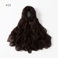 Plain dark brown lightweight long scarf shawl for travel photography daily wear - 19
