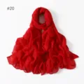 Simple versatile lightweight solid color red long scarf shawl for travel photography - 20