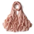 Vista dettagliata della sciarpa in chiffon scintillante con puntini d'oro, tessuto elegante. - 13# Rosa Olandese