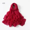 Solid color polyester voile long scarf, lightweight travel photography shawl and wrap. - 23
