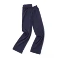 Close up of dark blue solid color sun protection ice sleeves, lightweight breathable fabric detail view. - Denim Blue