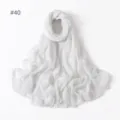 Simple solid color long scarf lightweight breathable sheer shawl for women travel daily wear white - 40