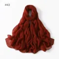 Solid color rust red lightweight long scarf travel photo shawl decorative accessory - 43