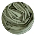 Close-up detail of soft green chiffon hijab fabric, showing elegant pleats and smooth texture. - 5#