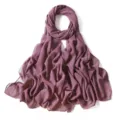 Dettaglio sciarpa in chiffon, tinta unita con sottili glitter, leggero tessuto drappeggiato. - 15# Viola Gelso