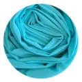 Detailed closeup view of turquoise chiffon hijab fabric rolled gracefully, showing soft texture. - 10#